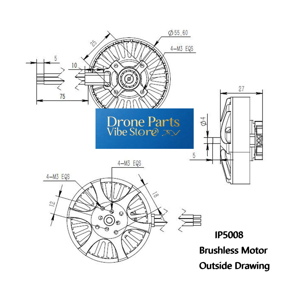 Photography Lighting Material - DParts1IP5008 KV370 Brushless Motor For Multi