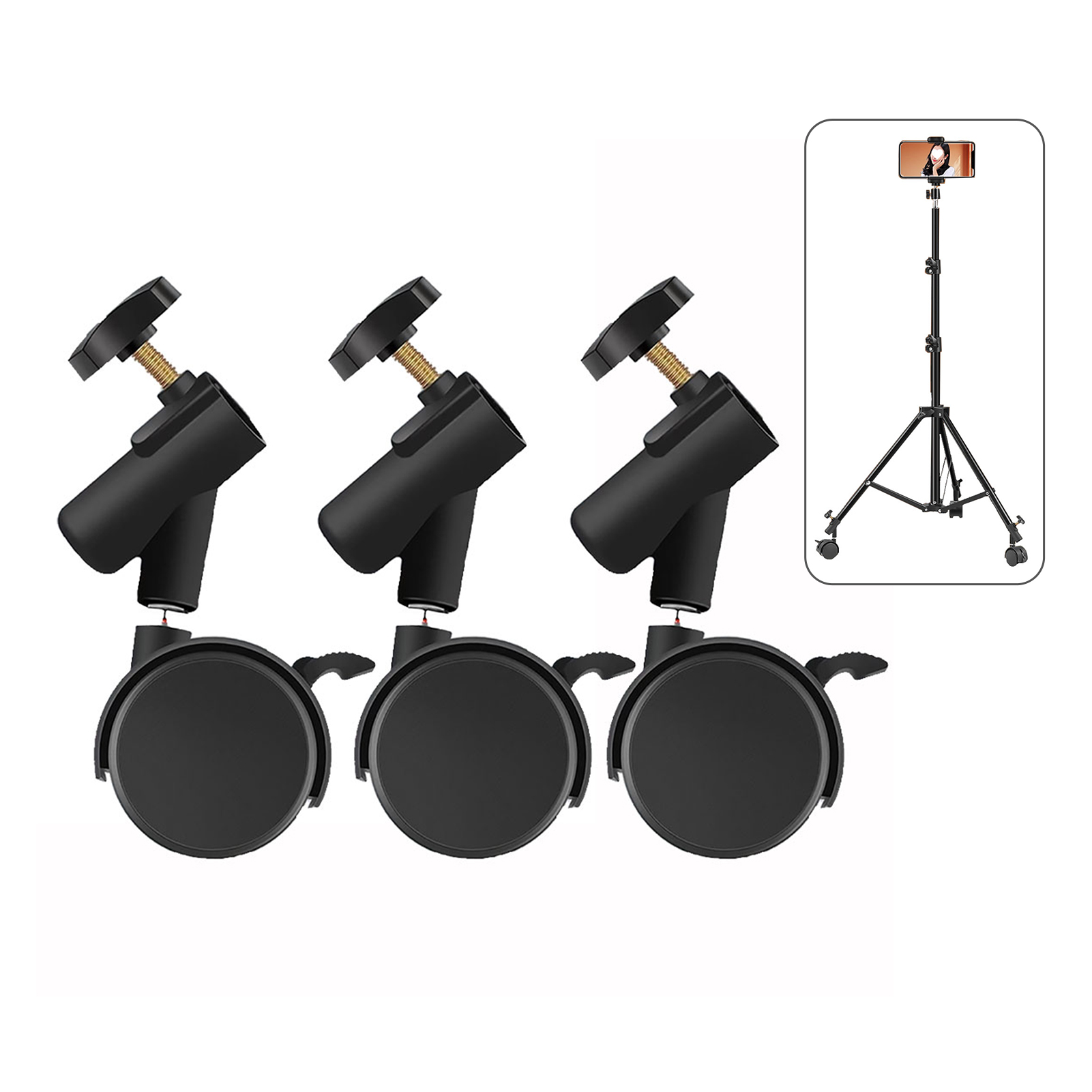 Photography Lighting Tools - 3pcs/set Flexible Casters Wheels with 16mm