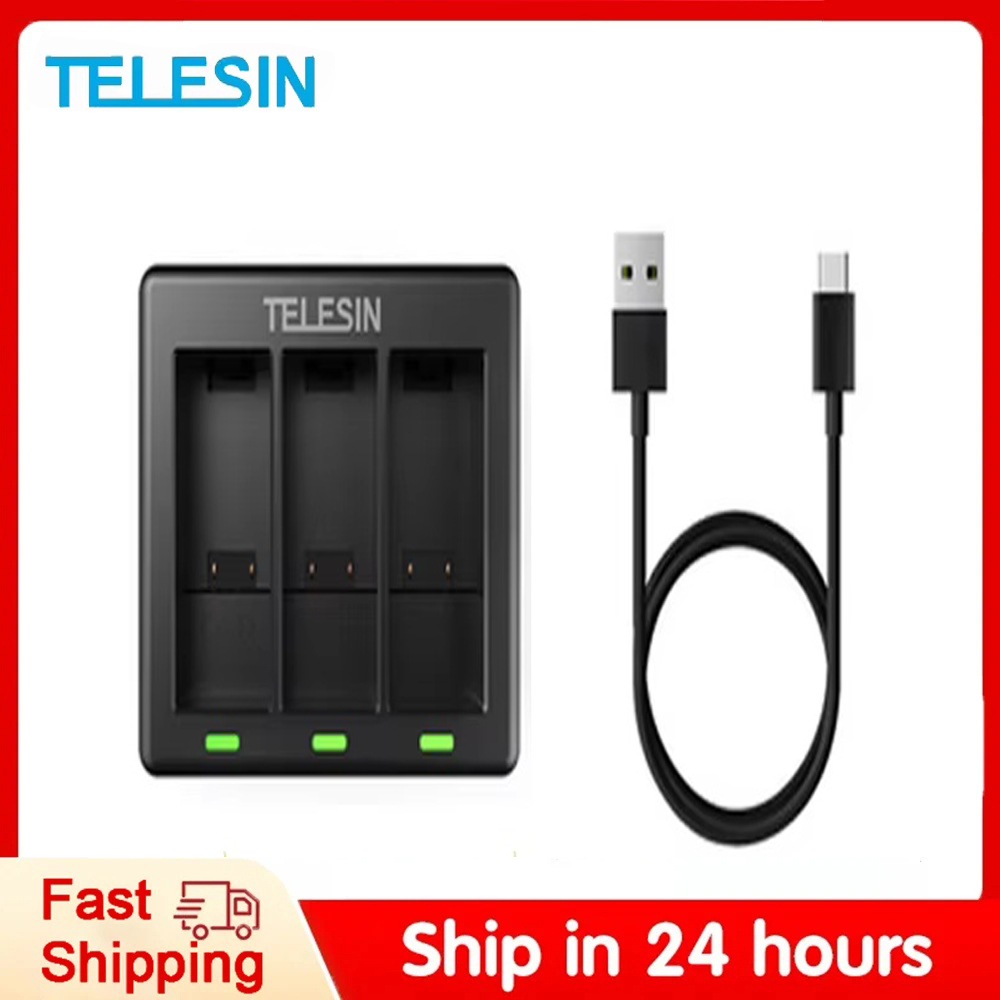 TELESIN 3 Ways Battery Charger - огляд і ціна Gopro Action Camera Hero 11 Black