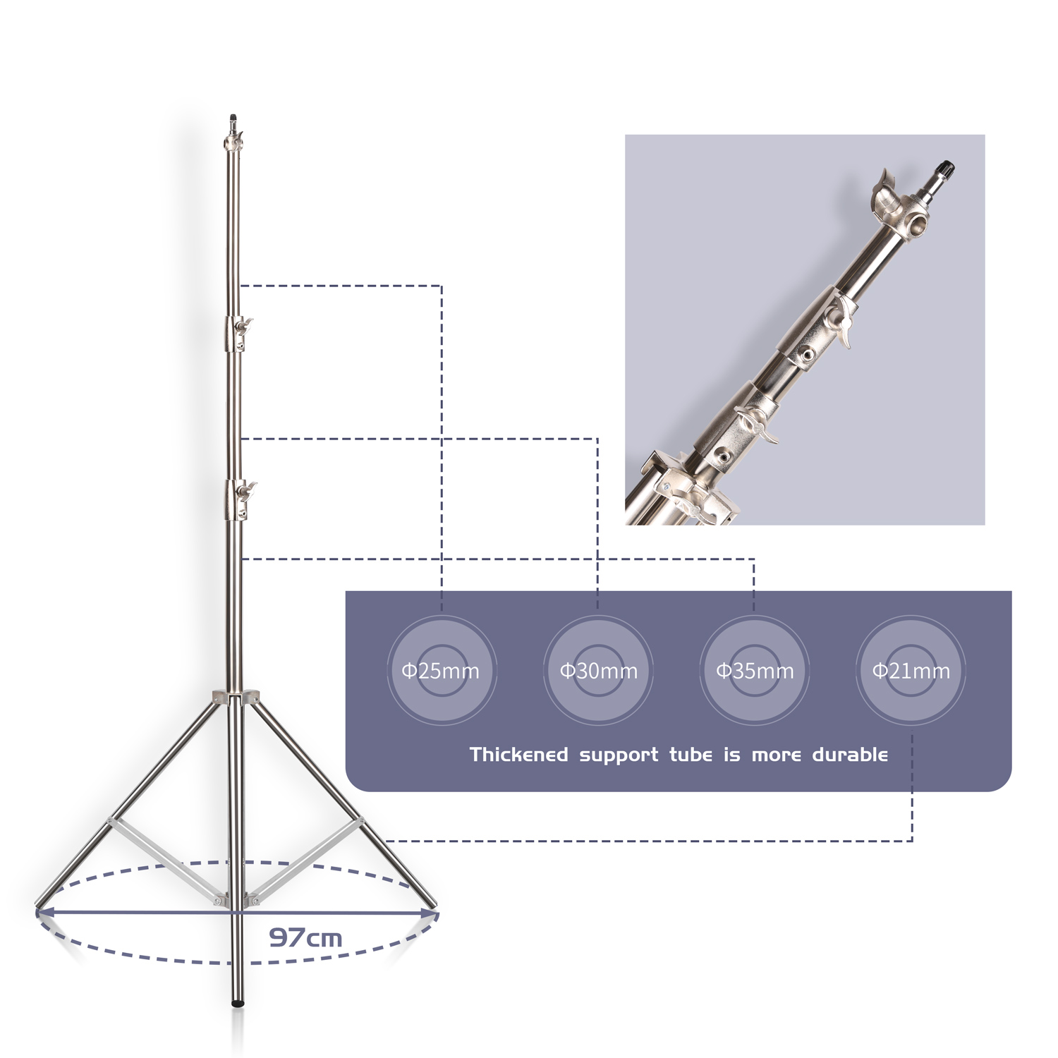 SH 2.8M Stainless Steel Light  - огляд і ціна Photography Lighting Material