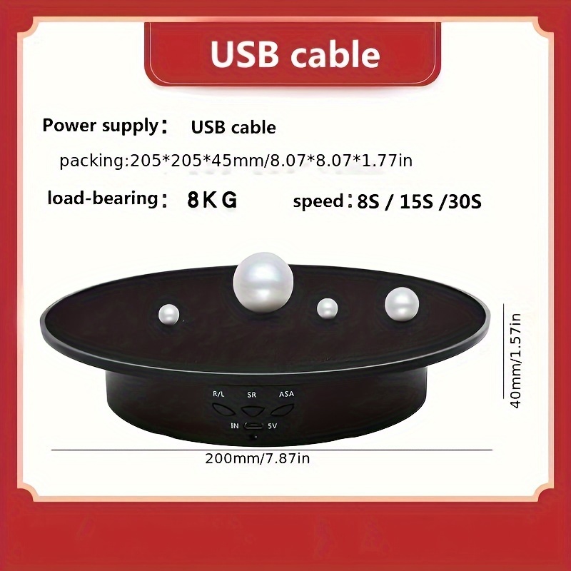 20 cm/7.87 inch Electric Rotat - огляд і ціна Photography Lighting Material