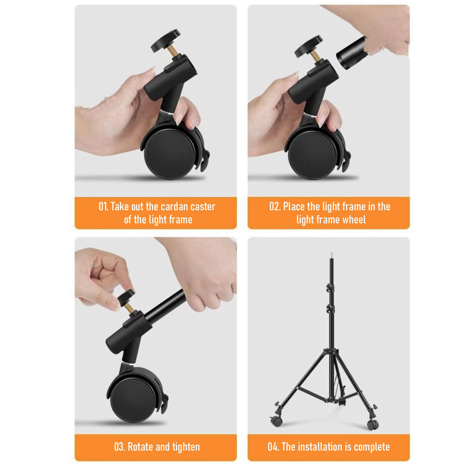 3pcs/set Flexible  Casters Whe - огляд і ціна Photography Lighting Tools